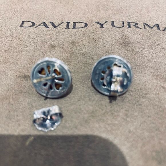 COPY - David Yurman Crossover Cable Pearl and gold 14k stud earrings silver 925 - Picture 2 of 9